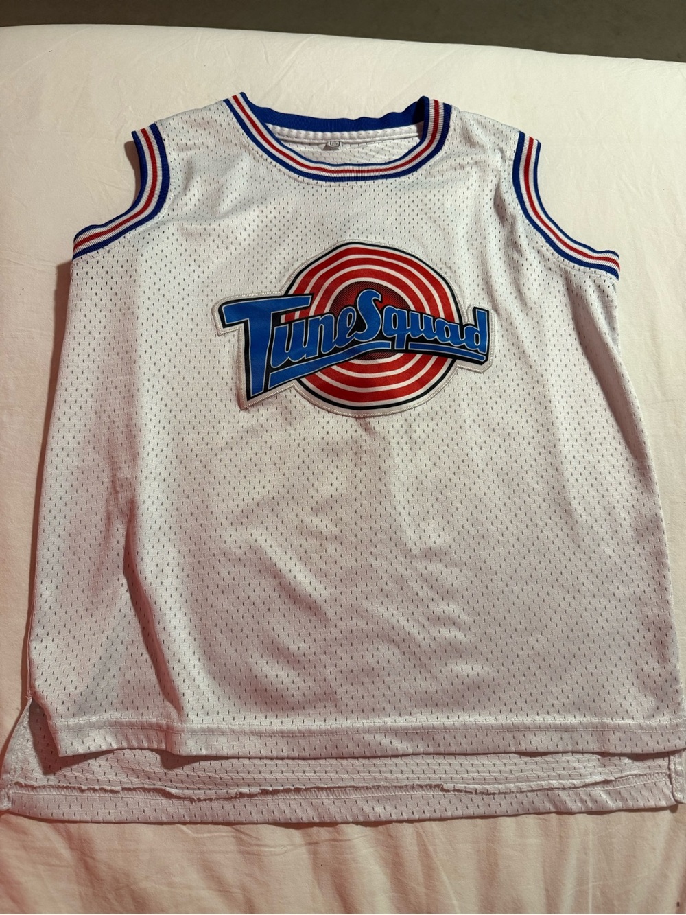 Bugs Bunny Tune Squad Kids Sleeveless Mesh Jersey - White/Blue/Red